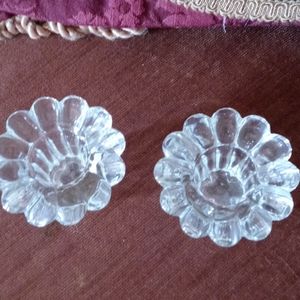Set of 2 Crystal Candleholders